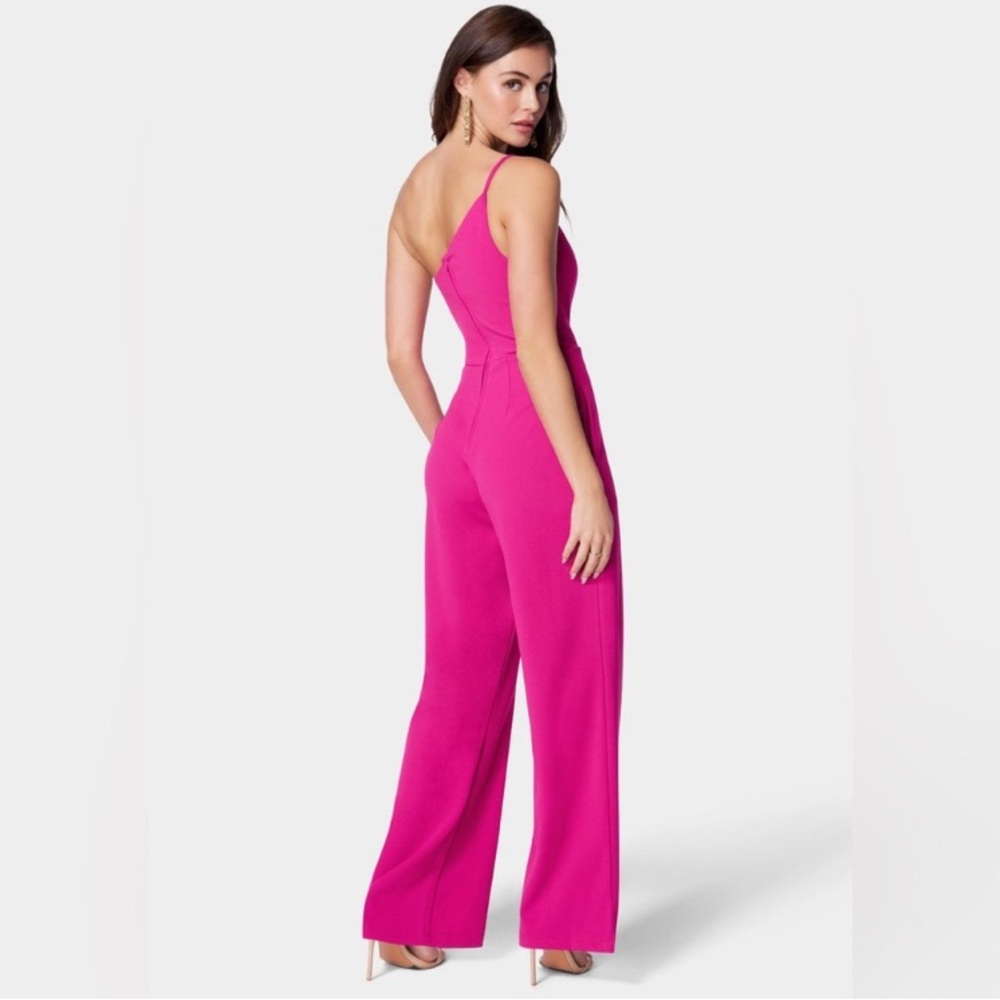 Crystal Sky Vibrant Pink One-Shoulder Jumpsuit, Women’s Size Medium - Picture 3 of 8